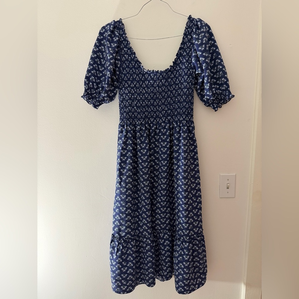 Hill House Home the Louisa Nap Dress in Navy Blue Posey Ditzy Floral Size Small - Picture 9 of 16